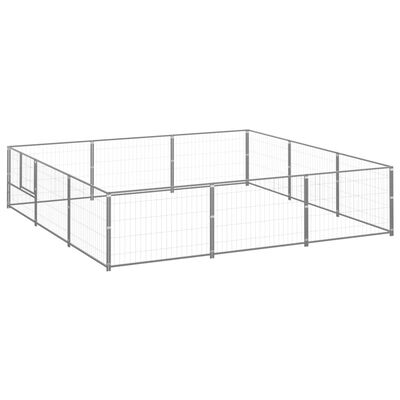 vidaXL Dog Kennel Silver 96.9 ft² Steel