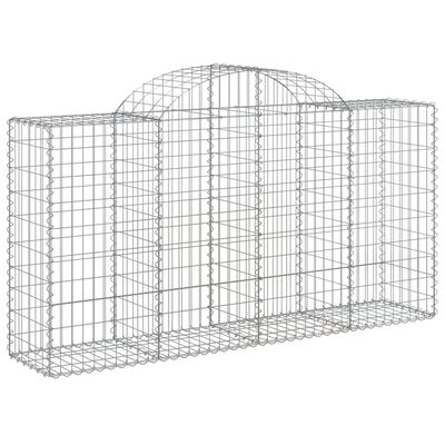 vidaXL Arched Gabion Baskets 50 pcs 78.7"x19.7"x39.4"/47.2" Galvanized Iron