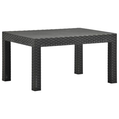 vidaXL Patio Table Anthracite 22.8"x22.8"x16.1" PP Rattan