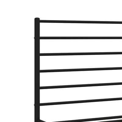 vidaXL Metal Bed Frame without Mattress with Footboard Black 59.1"x78.7"