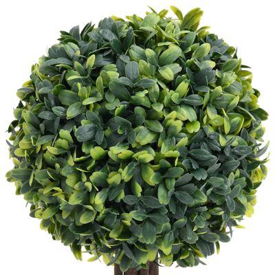 vidaXL Artificial Boxwood Plants 2 pcs with Pots Ball Shaped Green 22"