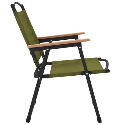 vidaXL Camping Chairs 2 pcs Green 21.3"x21.7"x30.7" Oxford Fabric