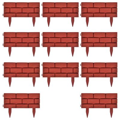 Lawn Divider with Brick Design 11 pcs