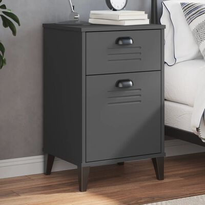 vidaXL Bedside Cabinet VIKEN Anthracite Gray Engineered Wood