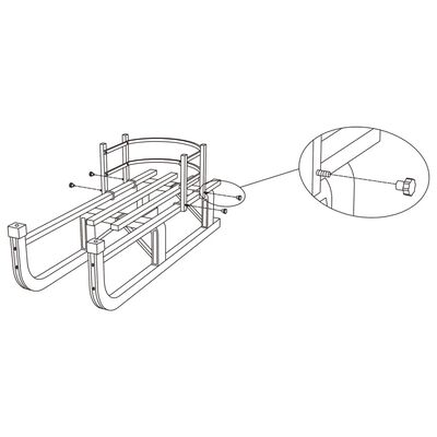 vidaXL Backrest for Sledge Blue Plywood