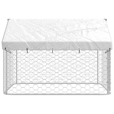 vidaXL Outdoor Dog Kennel with Roof 78.7"x78.7"x59.1"