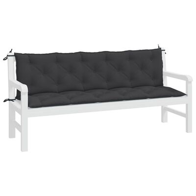 vidaXL Garden Bench Cushion Black 70.9"x(19.7"+19.7")x2.8" Oxford Fabric