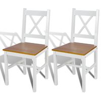 vidaXL Dining Chairs 2 pcs White Pinewood