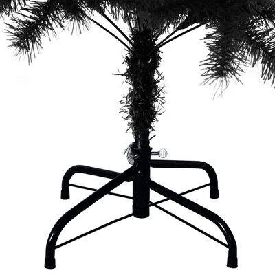 vidaXL Artificial Christmas Tree with Stand Black 5 ft PVC