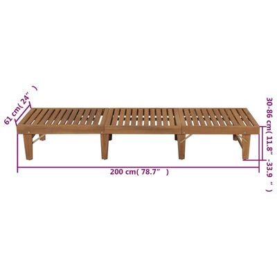 vidaXL Folding Sun Lounger with Cushion Solid Acacia Wood