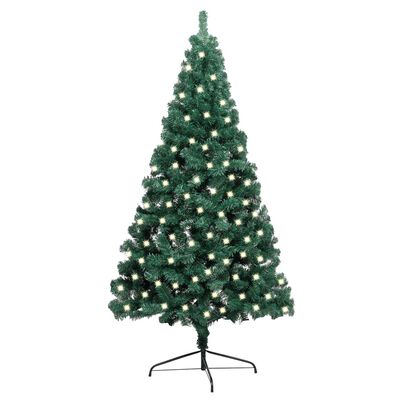 vidaXL Artificial Half Pre-lit Christmas Tree with Stand Green 47.2" PVC