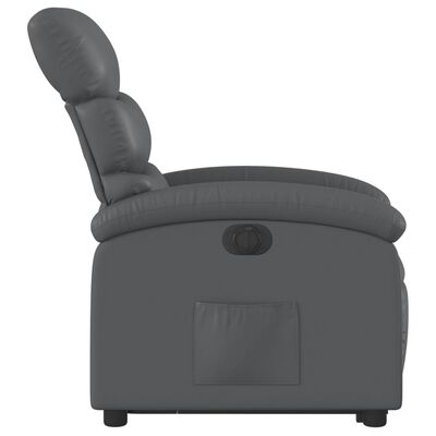 vidaXL Electric Stand up Recliner Chair Gray Faux Leather