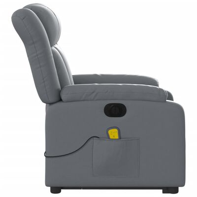 vidaXL Electric Stand up Massage Recliner Chair Gray Faux Leather