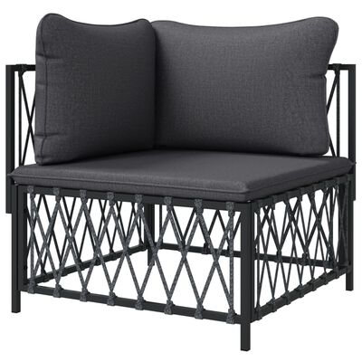 vidaXL Patio Corner Sofa with Cushions Anthracite Woven Fabric