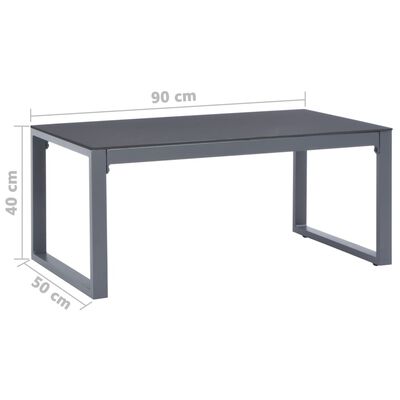 vidaXL Coffee Table 35.4"x19.7"x15.7" Aluminum