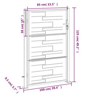 vidaXL Garden Gate 39.4"x49.2" Stainless Steel