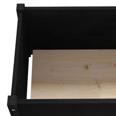 vidaXL Garden Planters 2 pcs Black 78.7"x12.2"x12.2" Solid Wood Pine