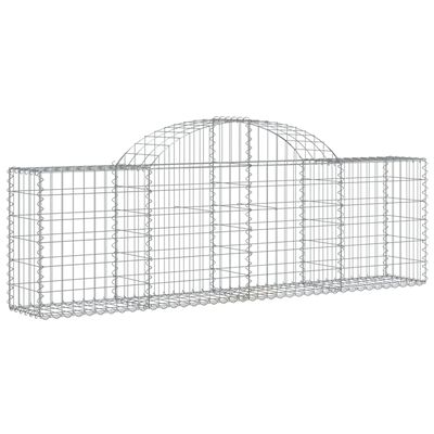 vidaXL Arched Gabion Baskets 2 pcs 78.7"x11.8"x23.6"/31.5" Galvanized Iron