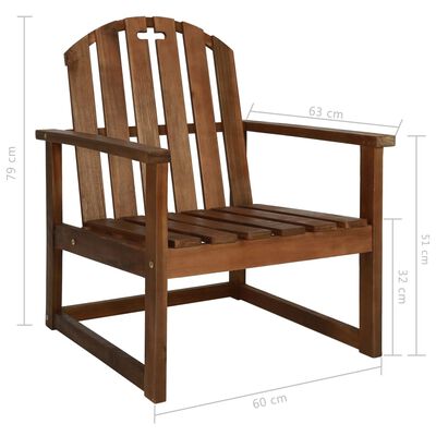 vidaXL Patio Sofa Chairs 2 pcs Solid Acacia Wood