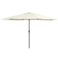 vidaXL Outdoor Parasol with Metal Pole 153.5" Sand White