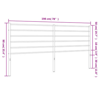 vidaXL Metal Headboard White 76"