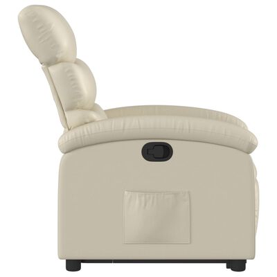 vidaXL Stand up Recliner Chair Cream Faux Leather