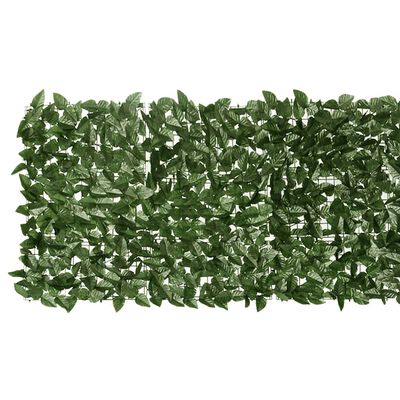 vidaXL Balcony Screen with Dark Green Leaves 236.2"x29.5"