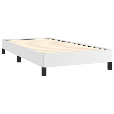 vidaXL Bed Frame White 39.4"x74.8" Twin Faux Leather