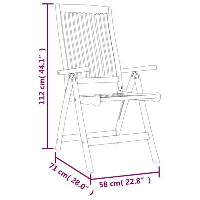 vidaXL 5 Piece Patio Dining Set Solid Wood Eucalyptus