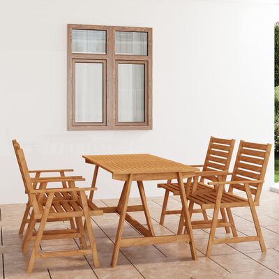 vidaXL 5 Piece Patio Dining Set Solid Acacia Wood