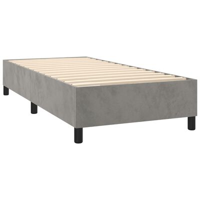 vidaXL Bed Frame Light Gray 39.4"x74.8" Twin Velvet