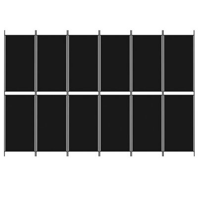 vidaXL 6-Panel Room Divider Black 118.1"x78.7" Fabric