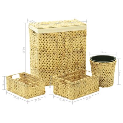 vidaXL 4 Piece Bathroom Set Water Hyacinth