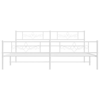 vidaXL Metal Bed Frame without Mattress with Footboard White 72"x83.9"