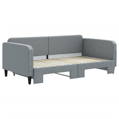 vidaXL Daybed with Trundle without Mattress Light Gray 39.4"x74.8"