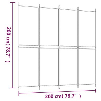 vidaXL 4-Panel Room Divider Anthracite 78.7"x78.7" Fabric