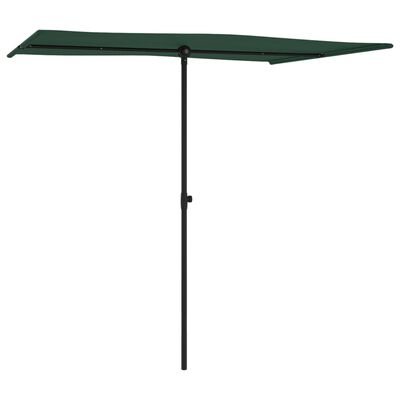 vidaXL Garden Parasol with Aluminum Pole 6.6'x4.9' Green