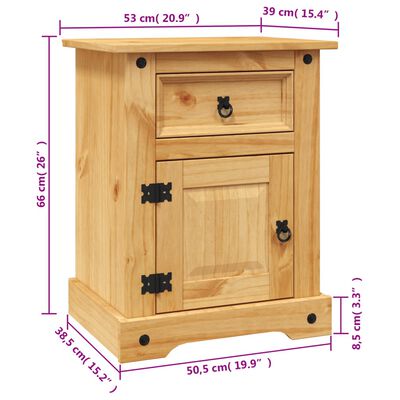 vidaXL Bedside Cabinet Mexican Pine Corona Range 20.9"x15.4"x26"