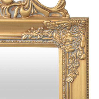 vidaXL Free-Standing Mirror Baroque Style 63"x15.7" Gold