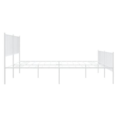 vidaXL Metal Bed Frame without Mattress with Footboard White 76"x79.9"