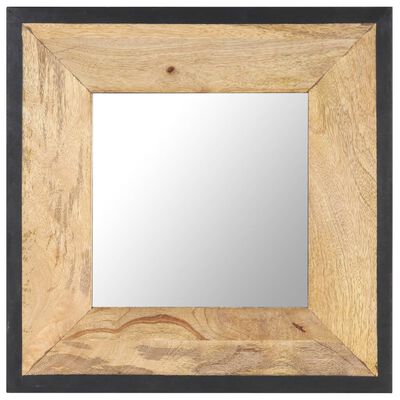 vidaXL Mirror 19.7"x19.7" Solid Mango Wood