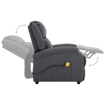 vidaXL Massage Chair Dark Gray Fabric