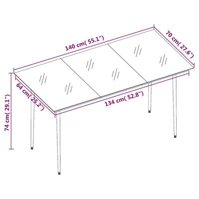 vidaXL 7 Piece Patio Dining Set Brown