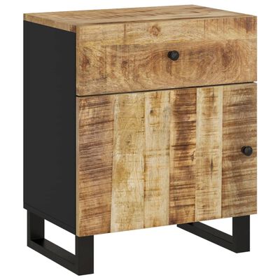 vidaXL Bedside Cabinet 19.7"x13"x23.6" Solid Wood Mango&Engineered Wood