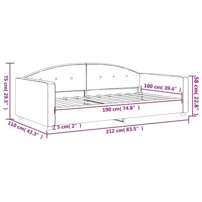 vidaXL Day Bed Light Gray 39.4"x74.8" Twin Velvet