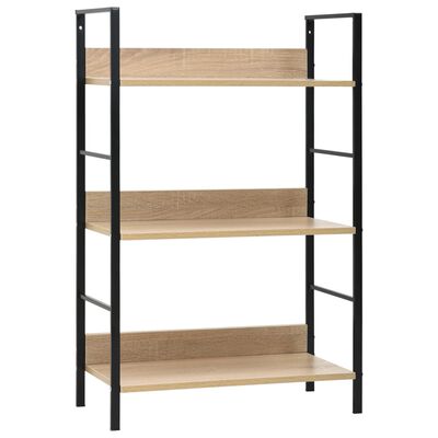 vidaXL 3-Layer Book Shelf Oak 23.6"x10.9"x35.6" Engineered Wood