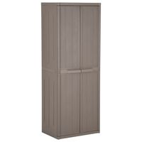 vidaXL Garden Storage Cabinet Brown 25.6"x17.7"x67.7" PP Wood Look