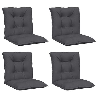 vidaXL Garden Lowback Chair Cushions 4 pcs Anthracite 39.4"x19.7"x2.8" Fabric