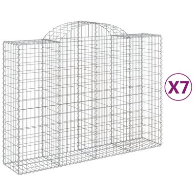 vidaXL Arched Gabion Baskets 7 pcs 78.7"x19.7"x55.1"/63" Galvanized Iron