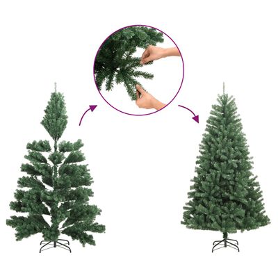 vidaXL Slim Christmas Tree with Stand and Flocked Snow 118.1" PVC